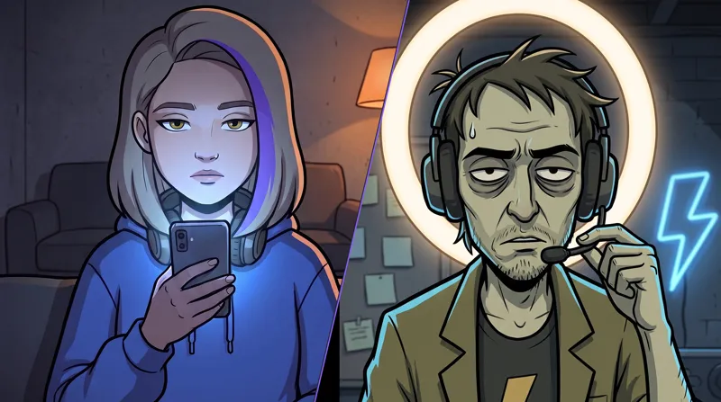 Кадр из сериала, экран поделён на две половины: слева комната Валерон ночью, справа Подвал Дивелопа у кольцевой лампы